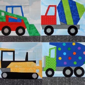 Paper Pieced Construction Vehicles by Ms P Designs USA