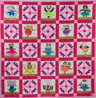 Ballerina Animal quilt; pattern by Ms P Designs USA