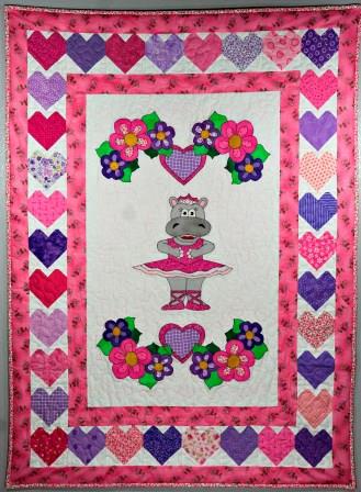 Huge Hippo Ballerina Nursery quilt pattern by Ms P Designs USA