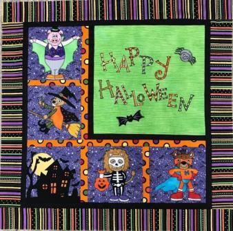 Linda's Halloween Quilt with Appliques by Ms P Designs US