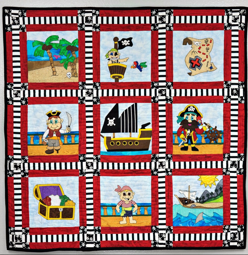 Pirate quilt made by Sharon, Ms P Designs USA