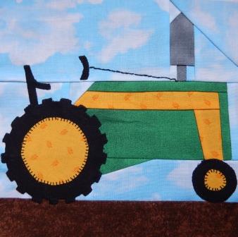 Tractor Paper Pieced Block by Ms P Designs USA