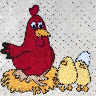 Hen and Chicks applique by Ms P Designs USA