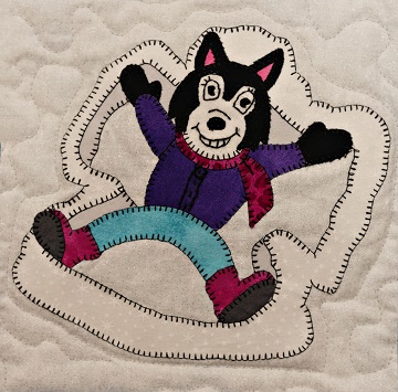 Snow Angel Husky Applique Block Pattern