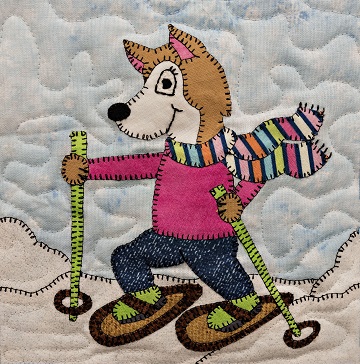 Snowshoe Husky Applique Block Pattern