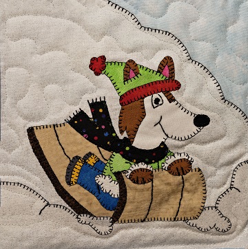 Toboggan Husky Applique Block Pattern