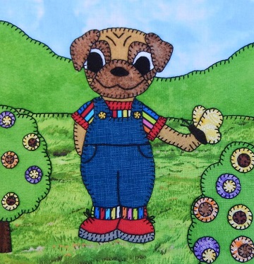 Pug Puppy Boy with Butterfly by Ms P Designs USA