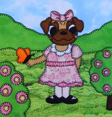 Pug Puppy Girl with Butterfly by Ms P Designs USA