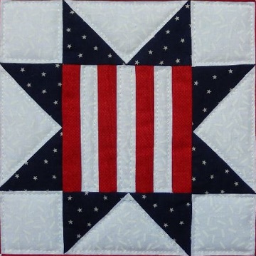 Patriotic Star quilt block by Ms P Designs USA