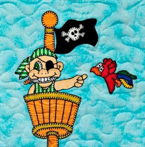 Crows nest Pirate Applique Quilt Block by Ms P Designs USA