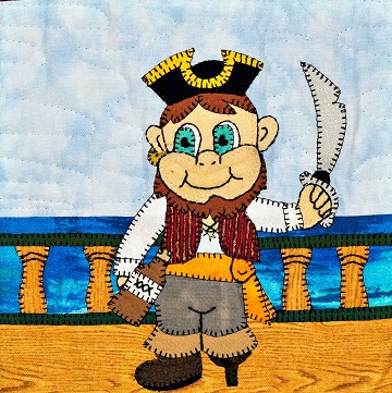 Fearless First Mate Pirate Applique Quilt Block by Ms P Designs USA
