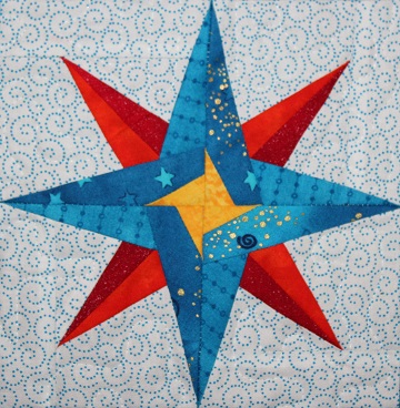 Mariner's Star Paper Pieced Block by Ms P Designs USA