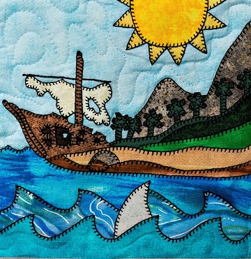 Pirate's Shipwreck Applique Quilt Block by Ms P Designs USA