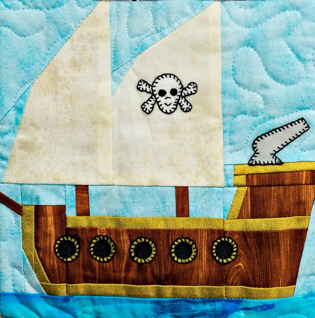 Pirate Ship Paper Pieced Block by Ms P Designs USA