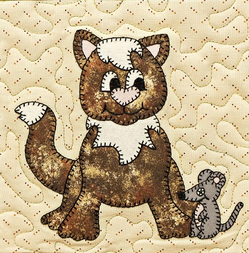 Cat and Mouse 2 applique by Ms P Designs USA