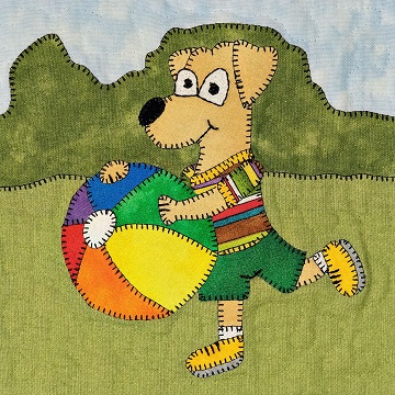 Labrador puppy with ball applique pattern