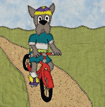 Biking Great Dane applique pattern