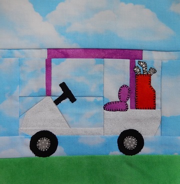 Golf Cart paper pieced pattern by Ms P Designs USA