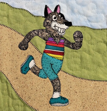 Running Husky applique quilt pattern