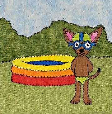 Chihuahua swimmer applique quilt pattern