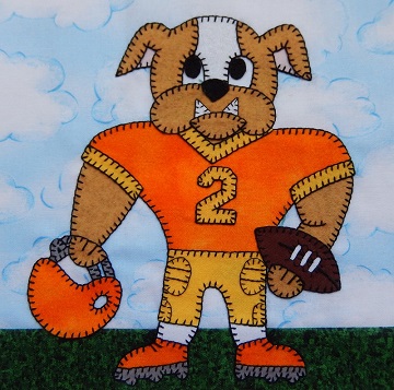 Bulldog football player by Ms P Designs USA