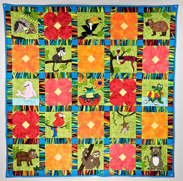 Jumpin' Jungle Baby Quilt by Ms P Designs USA