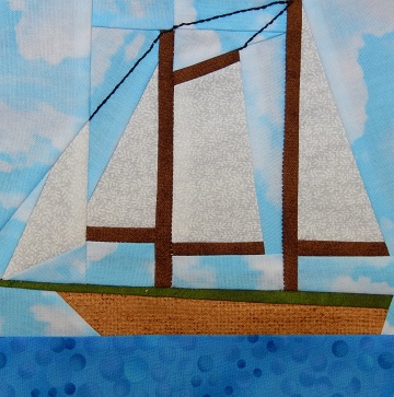 Schooner Paper Pieced Pattern by Ms P Designs USA