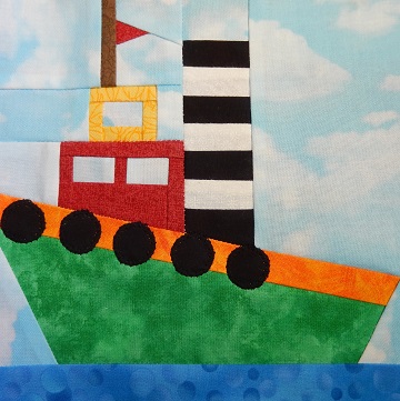 Tug Boat Paper Pieced Pattern by Ms P Designs USA