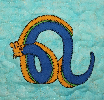 Blue Ribbon Eel Applique by Ms P Designs USA