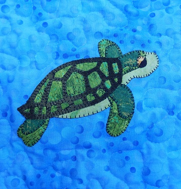 Green Sea Turtle Applique by Ms P Designs USA