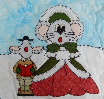 Mama and Boy Caroling Mice by Ms P Designs USA