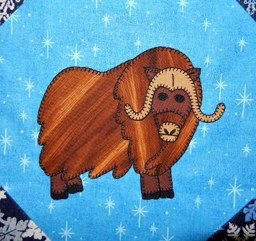 Musk Ox Applique Block by Ms P Designs USA
