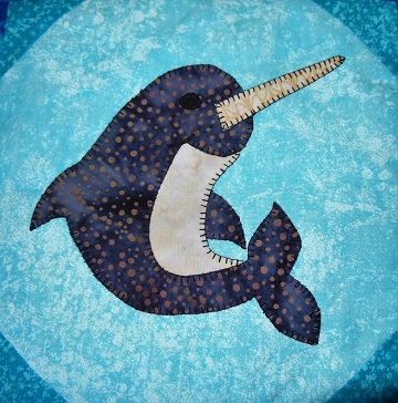 Narwhal Applique Block by Ms P Designs USA