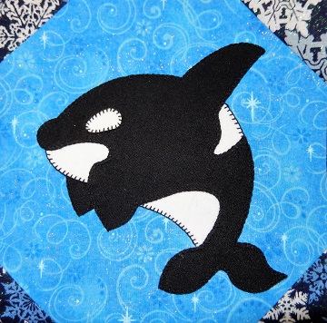 Orca Applique Block by Ms P Designs USA