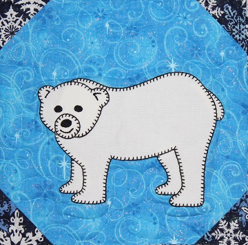 Polar Bear Applique Block by Ms P Designs USA