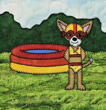 Puppy girl at pool by Ms P Designs USA