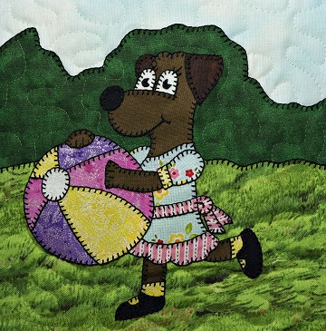 Puppy girl with ball by Ms P Designs USA