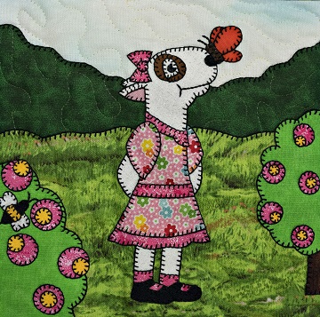 Puppy girl with butterfly by Ms P Designs USA