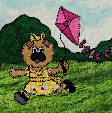 Puppy girl with kite by Ms P Designs USA