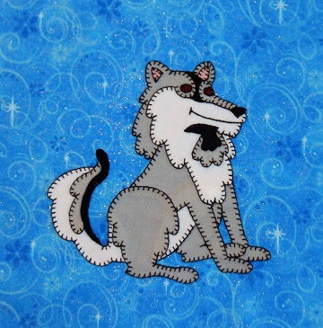 Tundra Wolf Applique Block by Ms P Designs USA