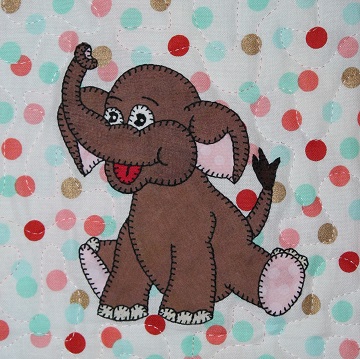 Asian Elephant Applique by Ms P Designs USA