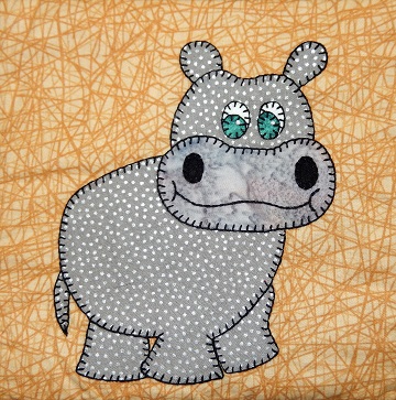 Hippopotamus Applique by Ms P Designs USA