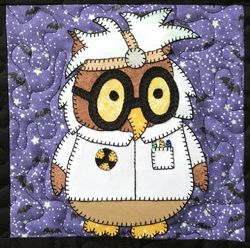 Mad Scientist Owl Applique by Ms P Designs USA