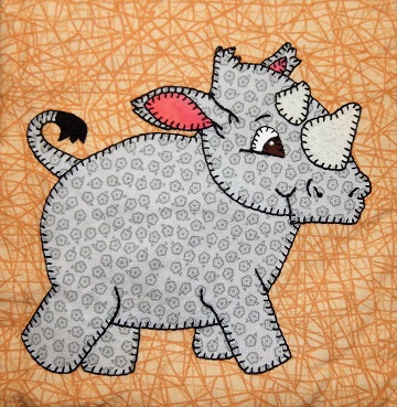 Rhinoceros Applique by Ms P Designs USA