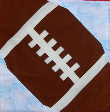 Football Foundation Paper Pieced Block by Ms P Designs USA