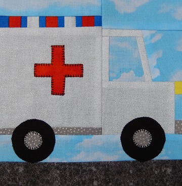 Ambulance Paper Pieced Block by Ms P Designs USA