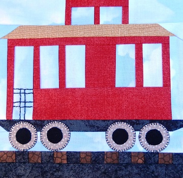 Caboose Car Paper Pieced Pattern by Ms P Designs USA