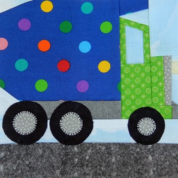 Dump Truck Paper Pieced Block by Ms P Designs USA