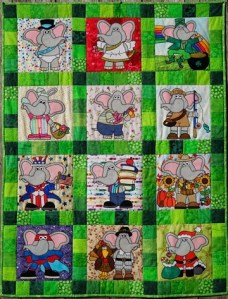 Elephants All Year Quilt by Ms P Designs USA