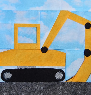 Excavator Paper Pieced Block by Ms P Designs USA